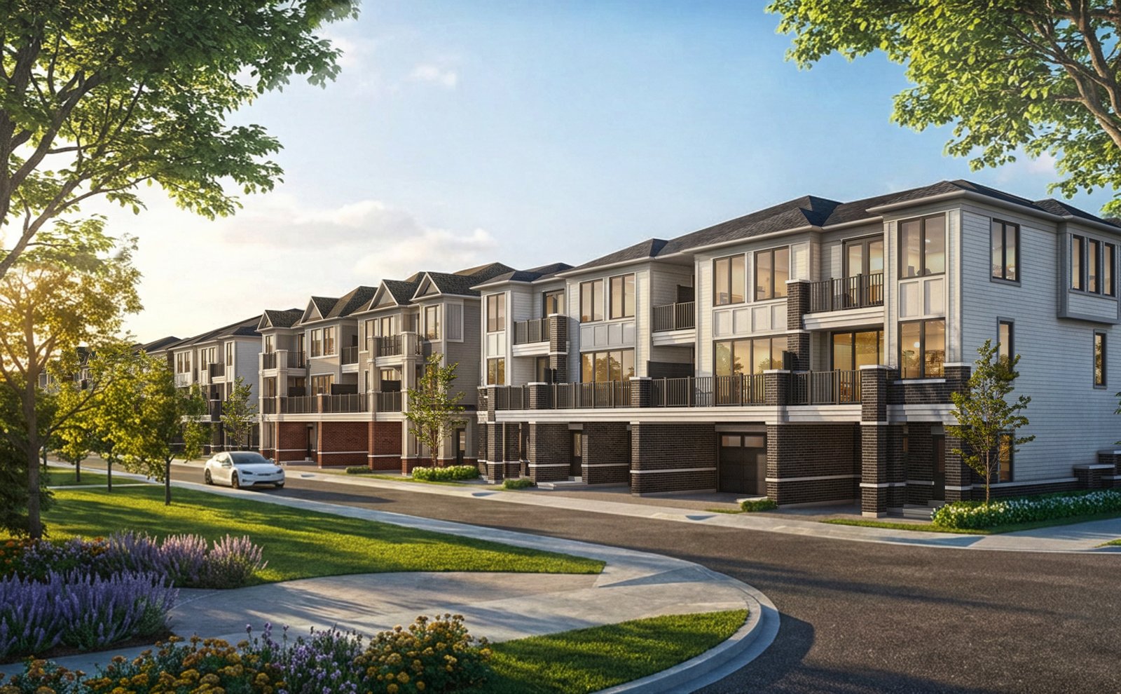 Mirra Townhomes street rendering